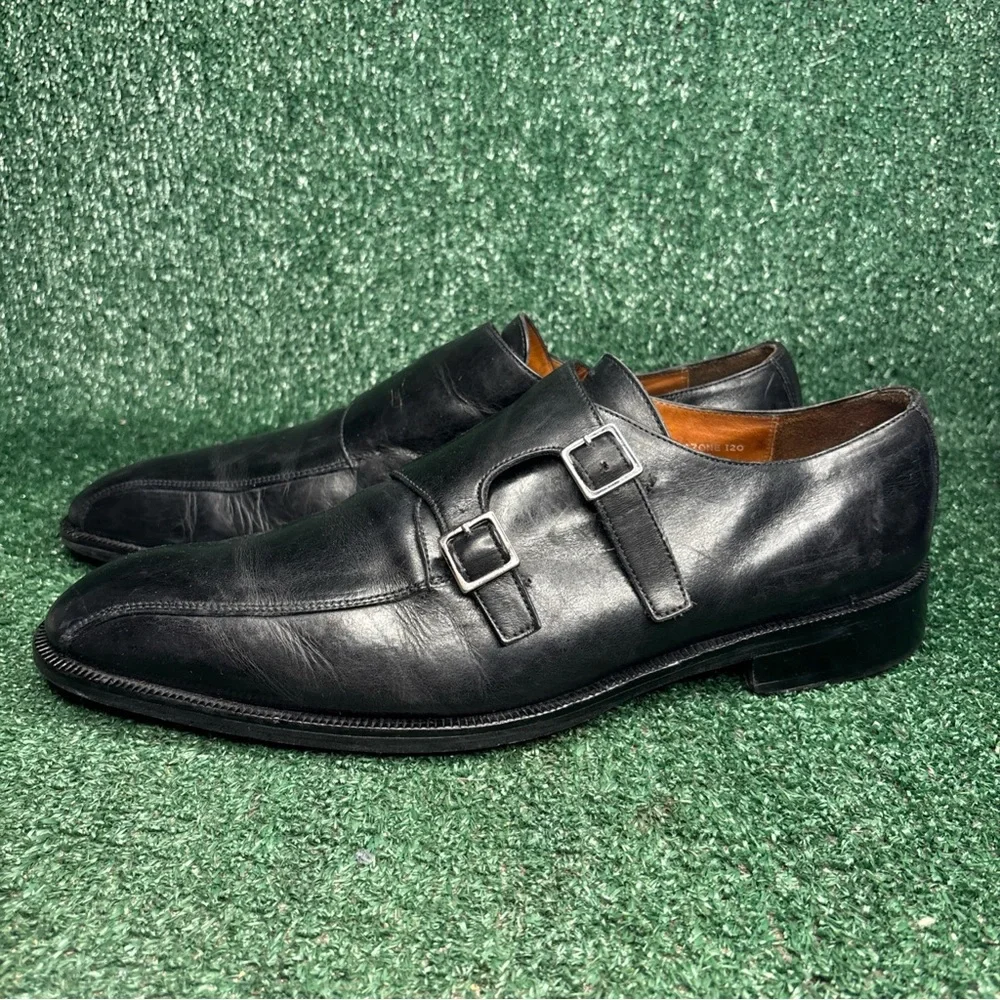 DONALD J PLINER ‘Azone’ Black‎ Double Monk Strap Dress Shoes Mens Size 14 M